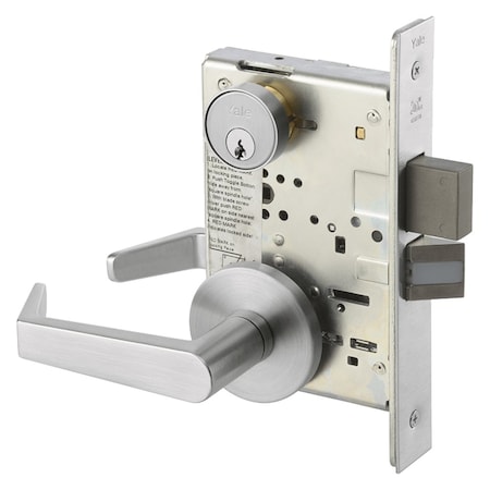 Yale Mortise Dormitory Lock, AUR Trim, Satin Chrome AUR8822FL 626